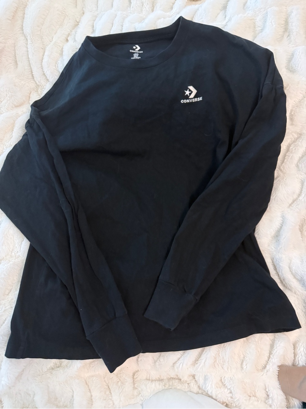 Converse Black Long Sleeve Shirt with White Logo